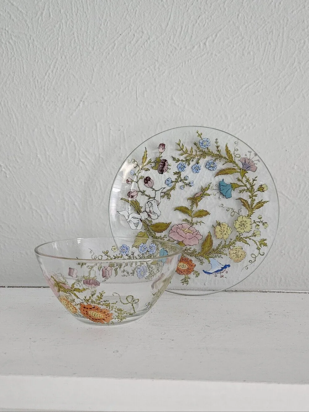 Vintage Dorothy C. Thorpe California Wildflowers Saucer Plate And Bowl Set